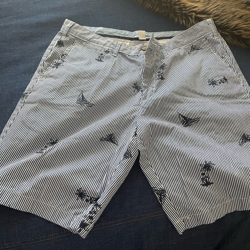 Nautica Black and White Striped Men's Shorts